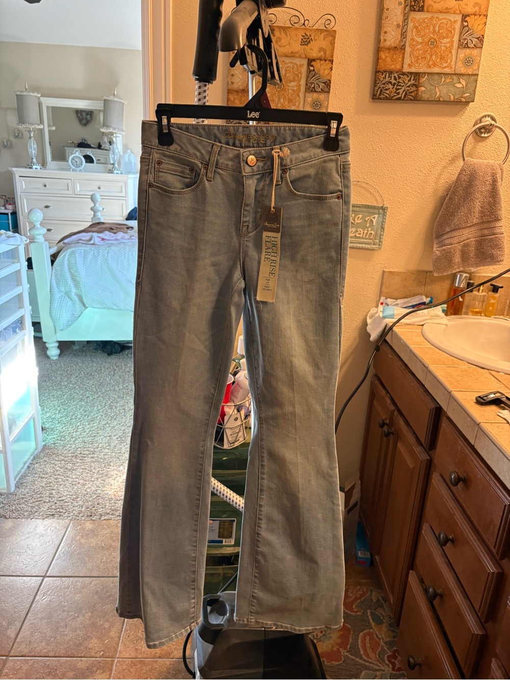 NWT American Rag Light Gray Flare Jeans